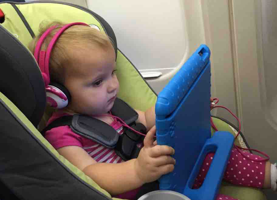 toddler on the plane